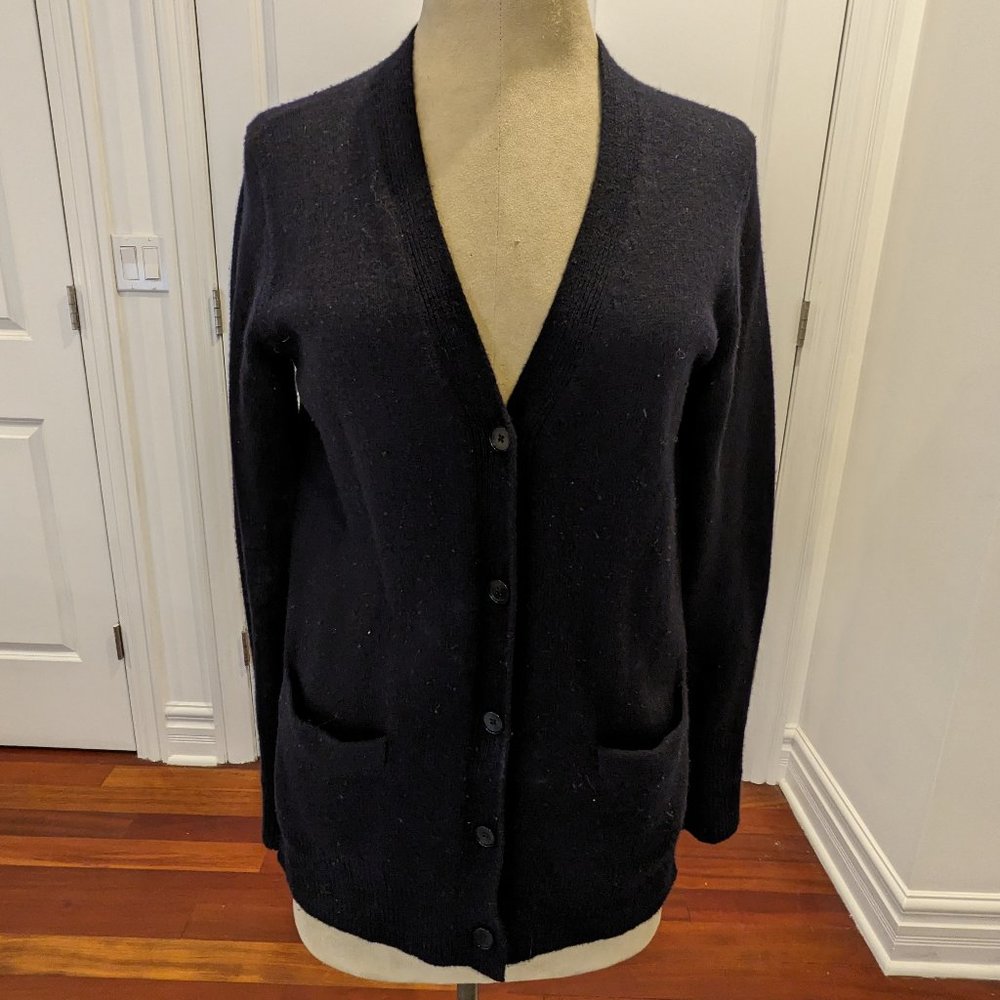 Everlane Cashmere Cardigan Dark Navy Blue Size Small